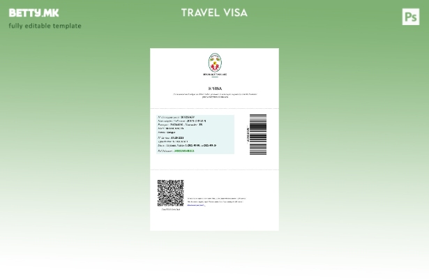 Модерен стил Шаблон за виза на Того во шаблон за формати Word и Pdf